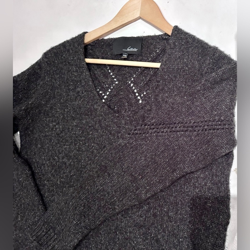 Line oversized sweater chunky knit dark grey size medium wool blend - Picture 12 of 12